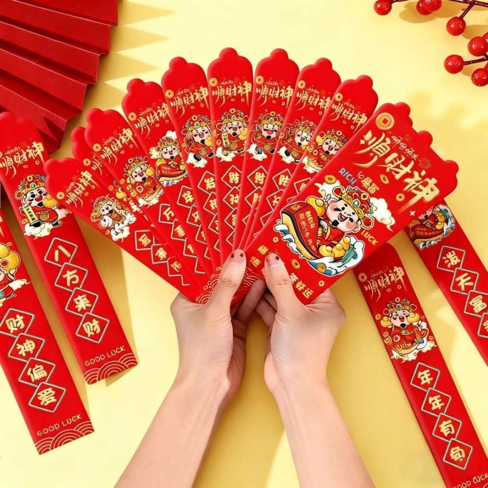 Creative Cartoon Draw Lots Red Envelope Traditional Good Draw Red Pockets Blessing Chinese Style Money Envelopes Festival Celebration