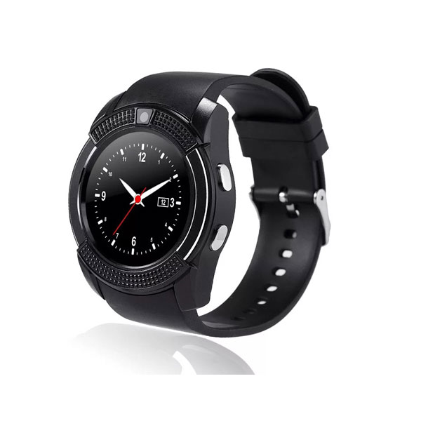 V8 Sport Bluetooth Round Dial Wrist Smart Watch Camera Sim Tf Slot For Android