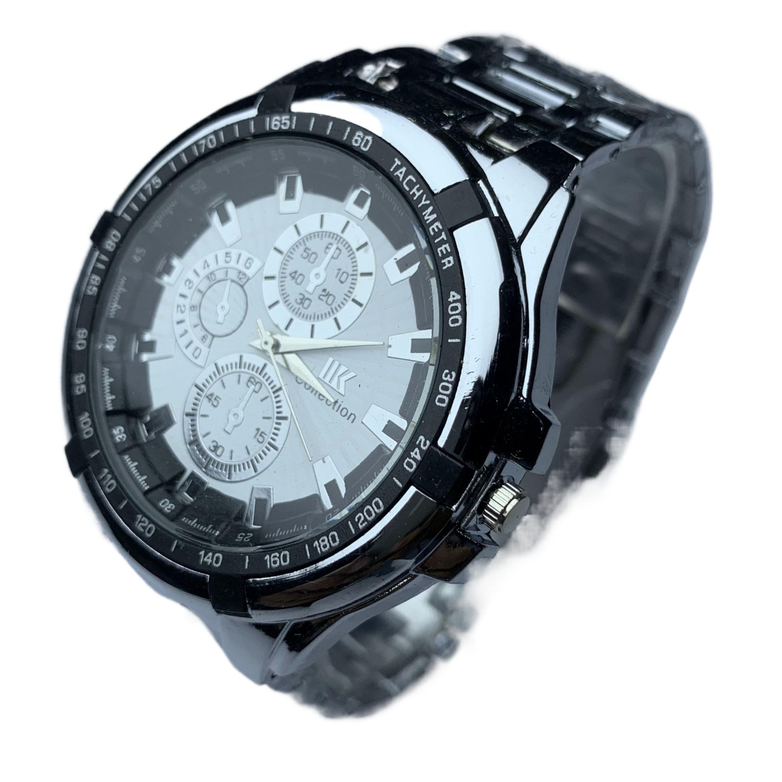 Stainless Steel Round White Dial Silver Color Chain Fashinable Best Quality Watch For Men- Time Plaza