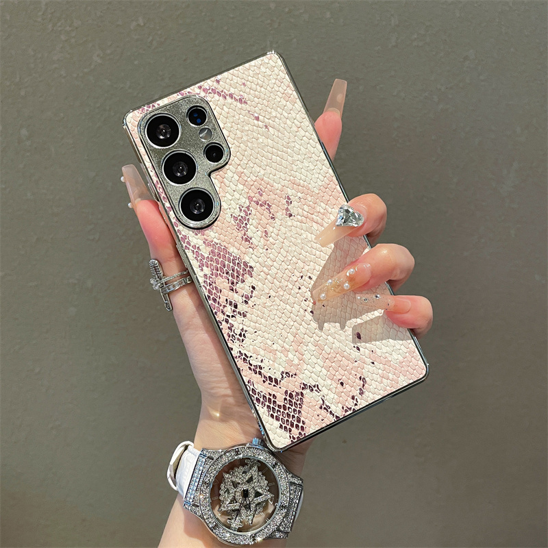 NEW HODON Fashion PU Leather Colorblock Phone Case For Samsung Galaxy S25 Edge S24 Ultra S25 Plus Cases Shockproof Protective Back Cover