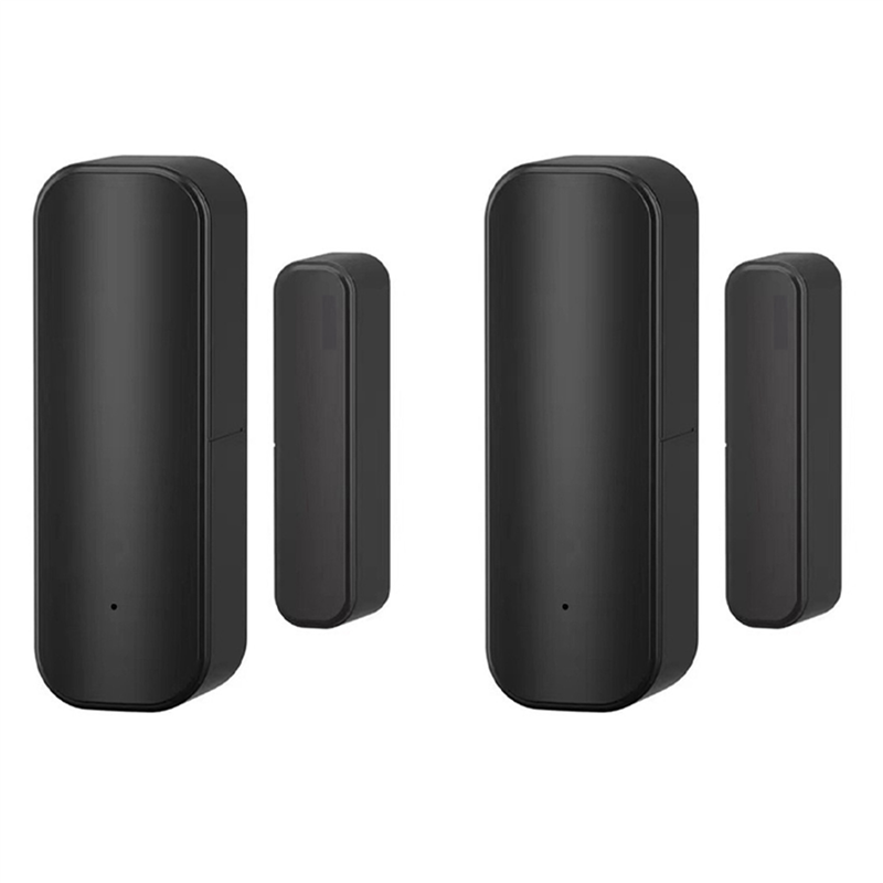 2X Tuya Smart Door Window Sensor Home Indoor Door Magnetic Detector Compatible with & Home Black