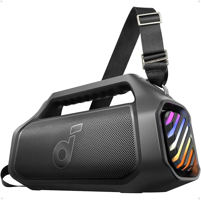 Soundcore Boom 2 Plus Portable Speaker, 140W , 2+2 Channel , Bass Up 2.0 , 20H Playtime , Fast Charge , IPX7 Waterproof , RGB Lights , Power Bank , Bluetooth 5.3 , Outdoor Speakers , Camping , Beach