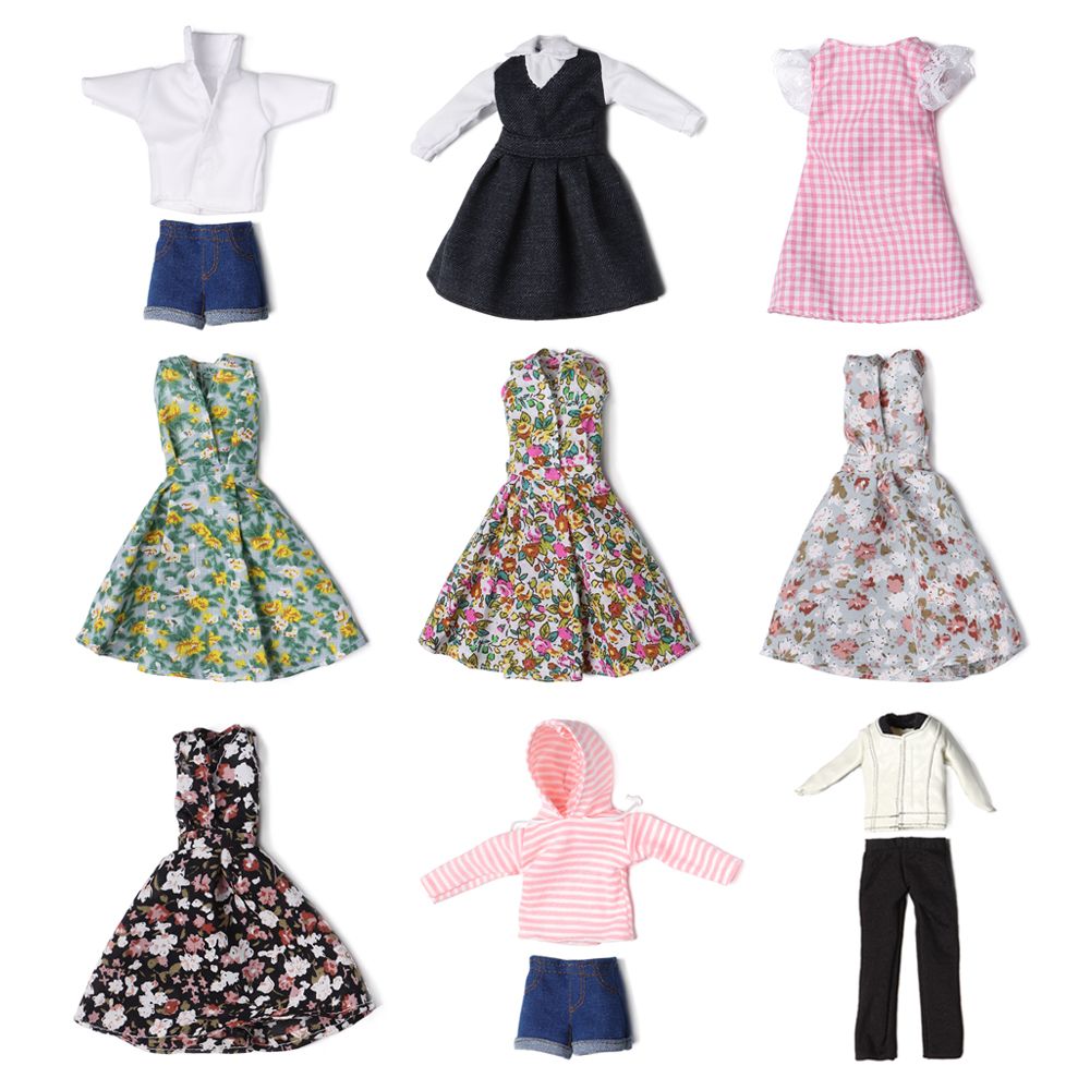 Dressing Up DIY Play House Accessories Doll Clothes Doll Overalls Mini White T-shirt