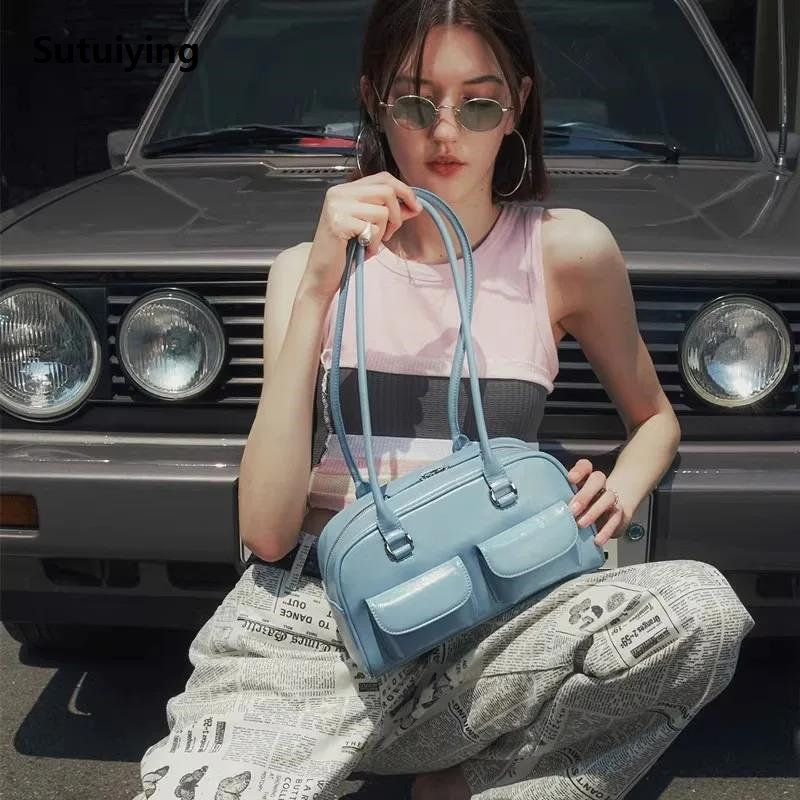 Sutuiying 2024 New Retro College Style Versatile Large Capacity Casual College New Student Handheld Single Shoulder Commuter Bag for Women