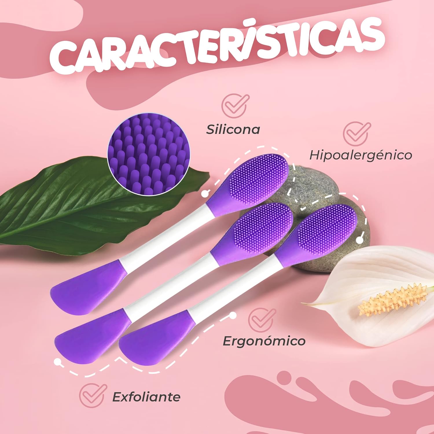 Silicone Mask Applicator Brush, 3 in 1 Facial Cleansing Brush ( Praman Store Special )