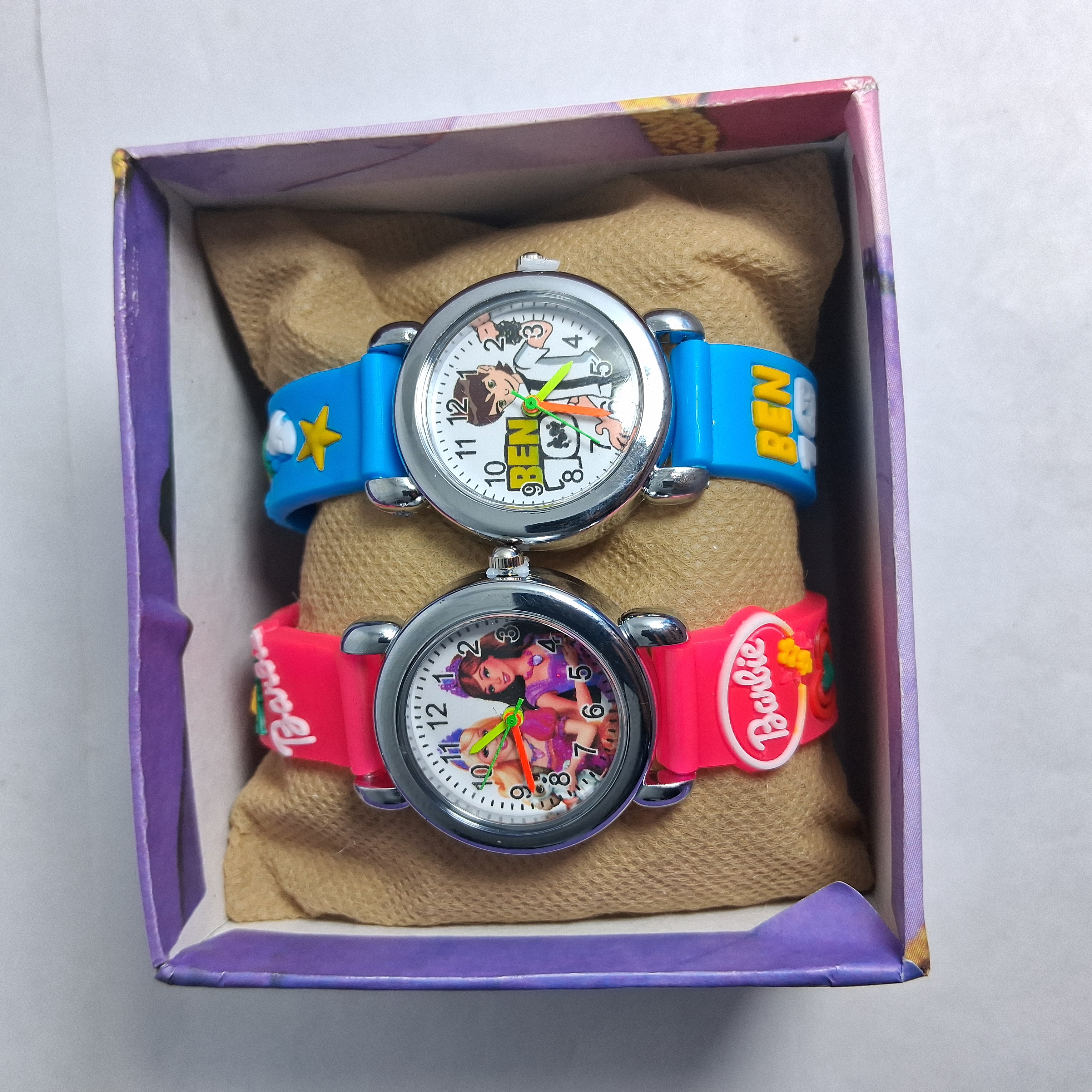 Kids Character Watch Combo - Barbie & Ben 10 Analog Watches for Girls and Boys