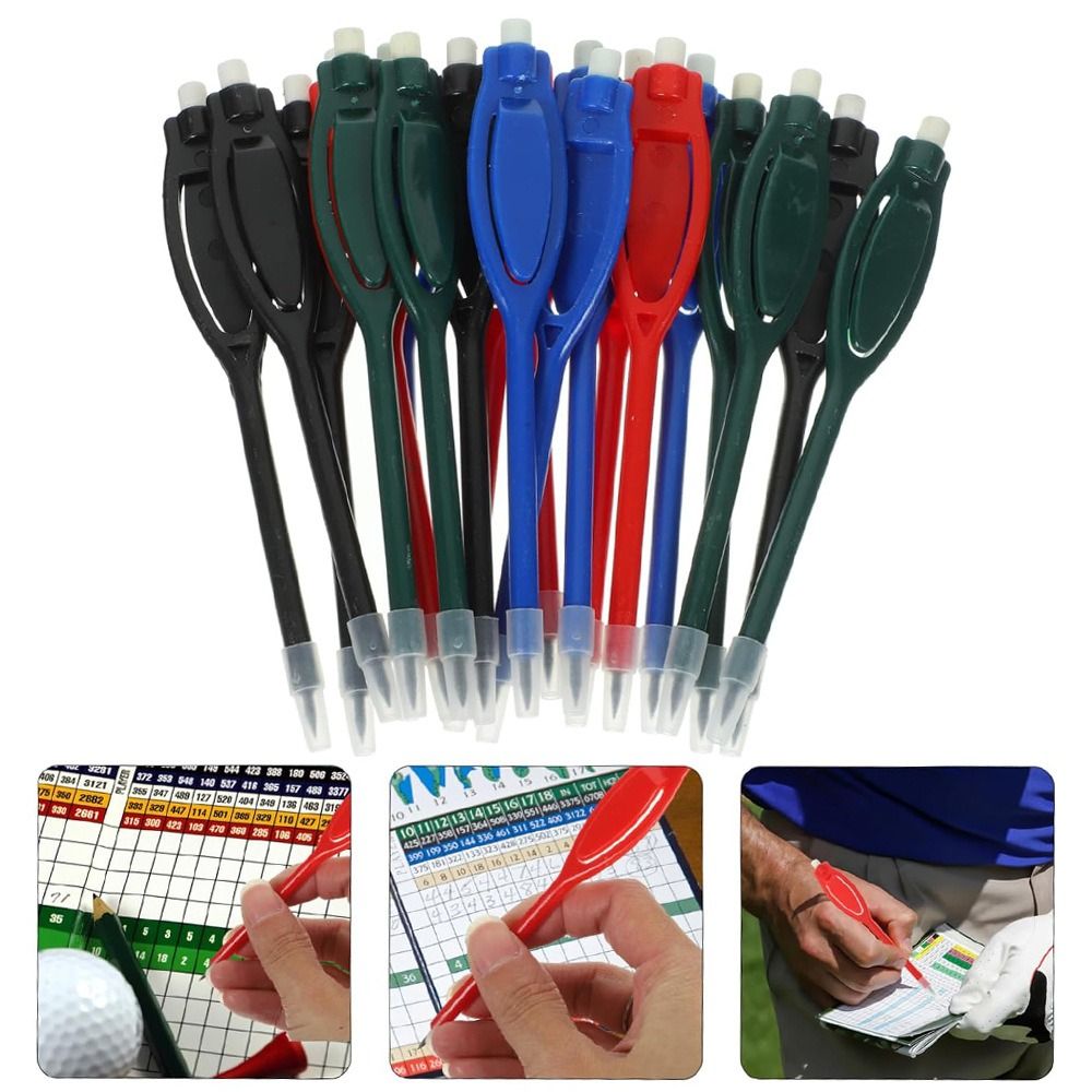 10 PCS Hot Sale Multipurpose Golf Scoring Pencils Colorful Plastic Marker Pen 2H Eraser Portable Pencil Golf Course