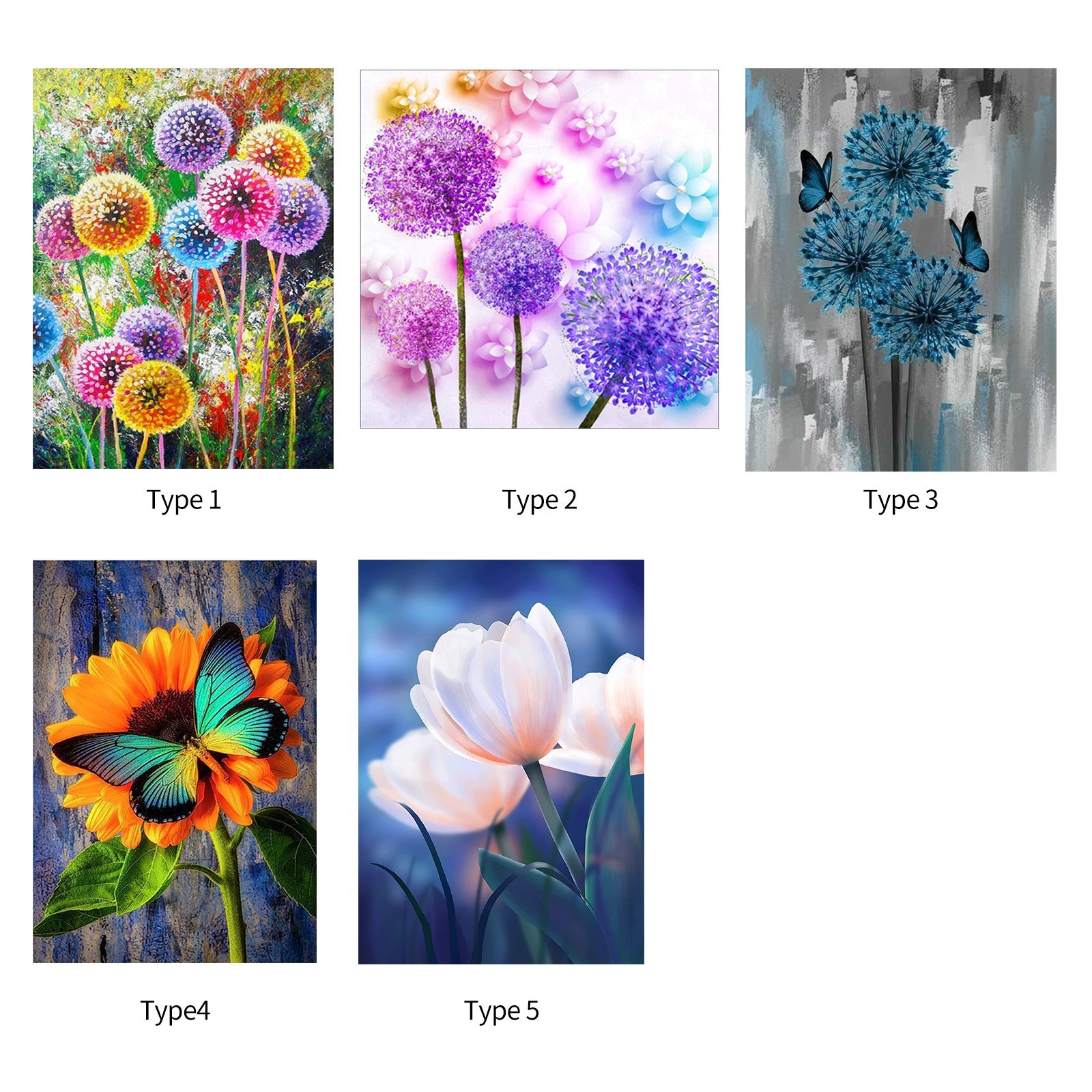 12*16 Inch Dandelion DIY 5D Diamond Painting Kit Full Drill Diamond Painting Grass Flower Pattern Acrylic Rhinestone Mosaic Painting Craft Home Wall Decor Gift Frameless