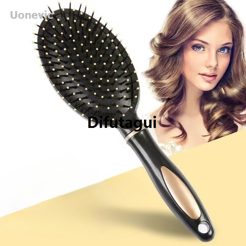 Difutagui Mo Elastic Comb Airbag Color Women's Comb, 1/3 High Quality Piece Black Comb for Straight and Curly Hair