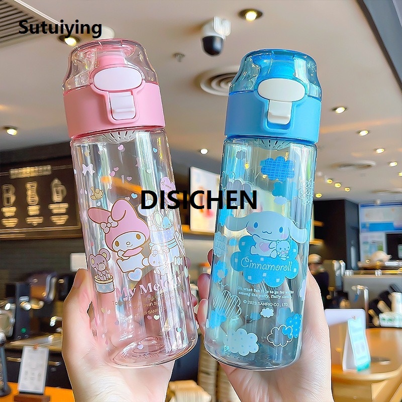 DISICHEN High-Capacity Sanrio Water Cup Anime Kuromi Cinnamoroll My Melody Luxury Pochacco Plastic Cup Children'S Water Bottle Gifts Portable