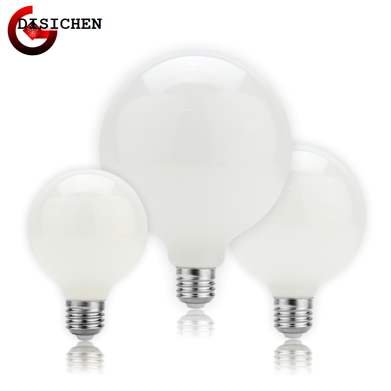 DISICHEN Portable Edison LED Light Bulb E27 5W A60 ST64 G80 G95 G125 Milky Glass Bulb 110V 220V Globe Ball Bulb Cold/Warm White Lampada LED Lamp