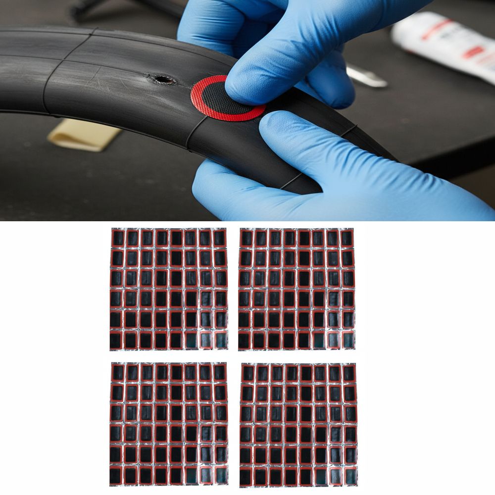192PCS Durable Rubber Bike Tire Patch Round/ Square Not Self Adhesive Bike Tire Repair Patch Lightweight Portable Bike Tire Puncture Patch Bicycle Maintenance