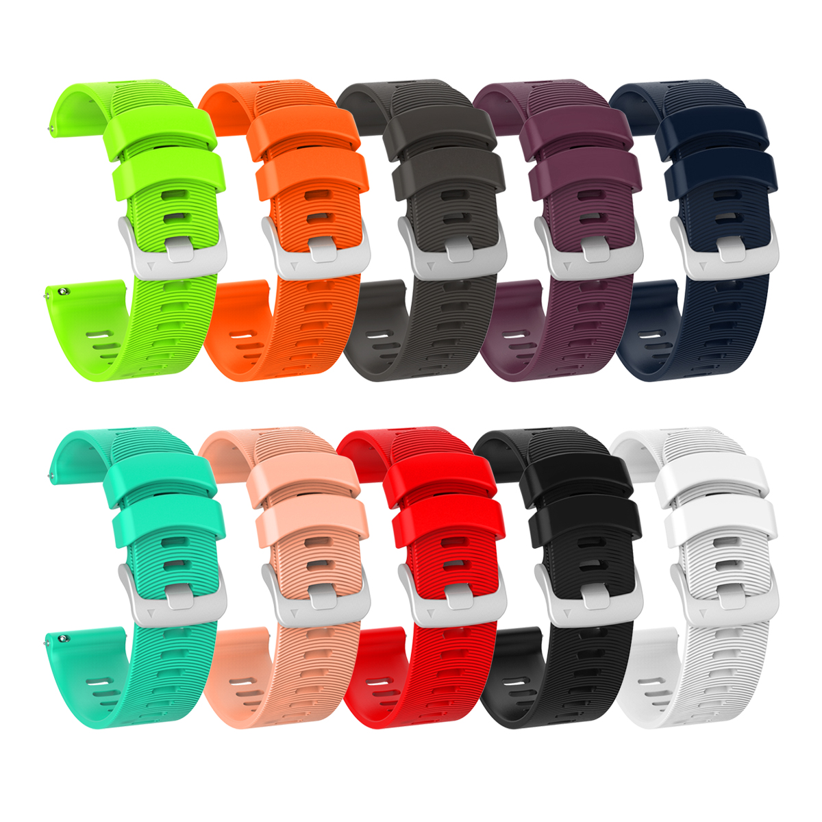 20MM Strap Official Sports Silicone band Quick Release For Garmin Forerunner 55 158 Wrist Band 245 245M 645 Bracelet Watchband