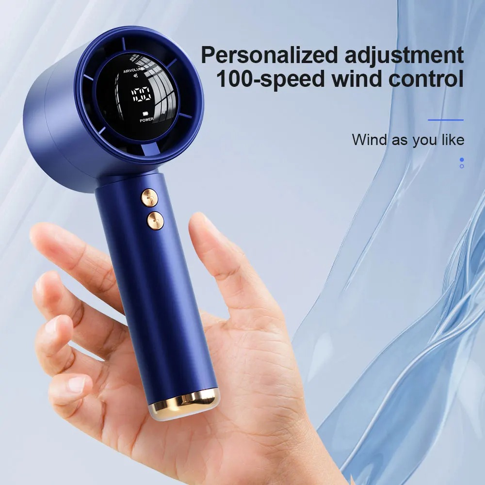 Cooling Tools Portable Charging Handheld Fan Lightweight 100 Wind Speed Desktop Small Fan Low Noise High-speed Turbo Mini Pocket Fan Student
