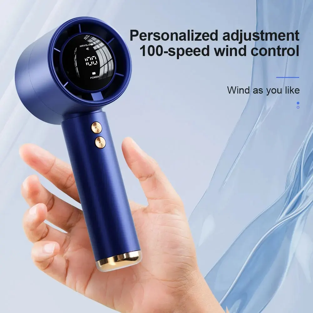 Cooling Tools Portable Charging Handheld Fan Lightweight 100 Wind Speed Desktop Small Fan Low Noise High-speed Turbo Mini Pocket Fan Student - image 1
