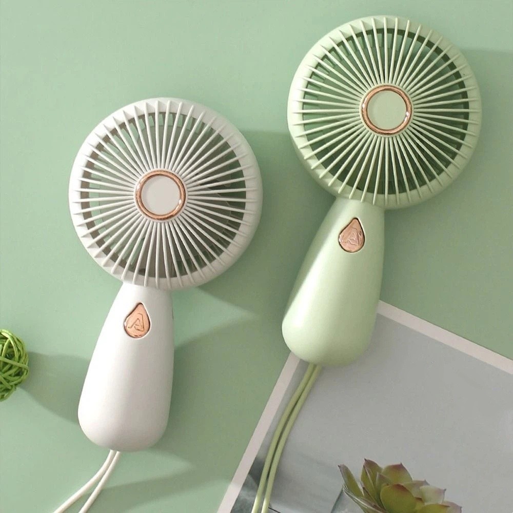 Simple Handheld Mini Handheld Fan Portable Low Noise Cooling Fan Creative Rechargeable Mini Electronic Fan Camping