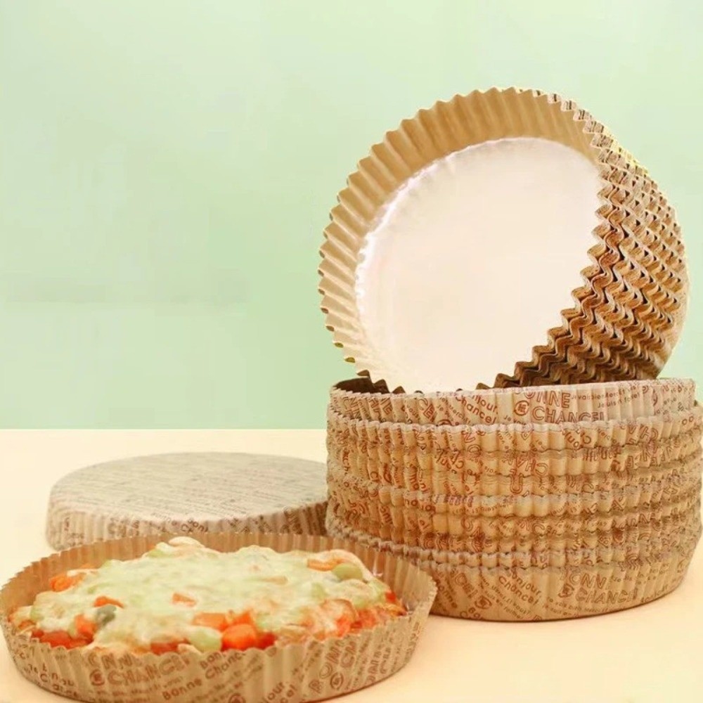50pcs Multi-size Round Disposable Pizza Pans Non-Stick Greaseproof Air Fryer Paper Parchment Paper Air Fryer