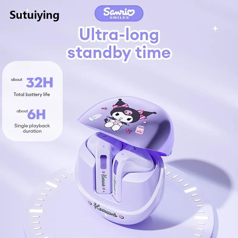 Sutuiying Sanrio Earbuds BL02 Wireless Bluetooth Earphones Cute Kuromi My 2025 New Melody Headphones Touch Control Long Endurance Noise Reduction