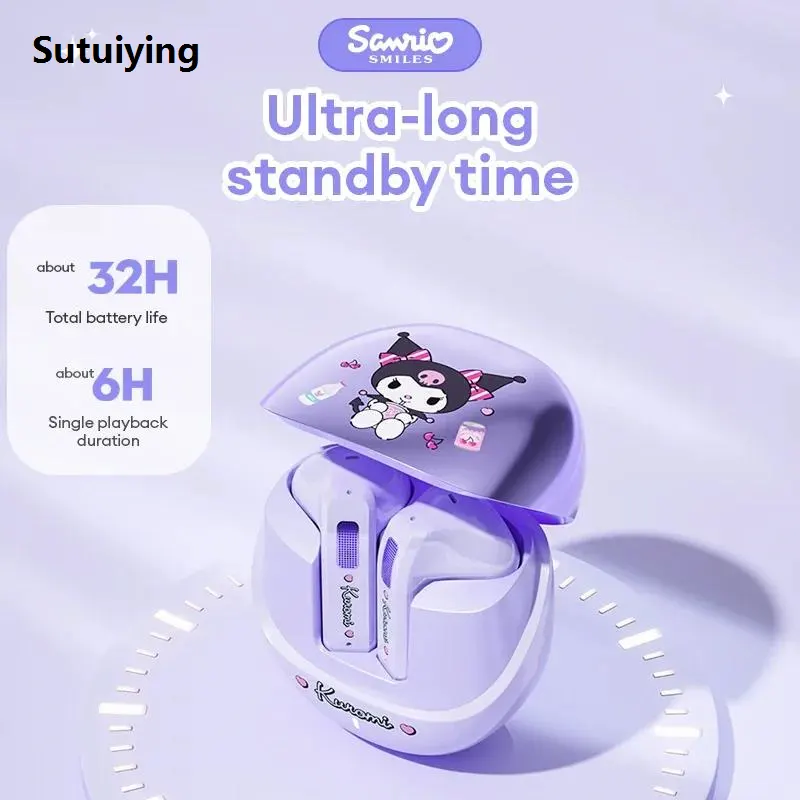 Sutuiying Sanrio Earbuds BL02 Wireless Bluetooth Earphones Cute Kuromi My 2025 New Melody Headphones Touch Control Long Endurance Noise Reduction