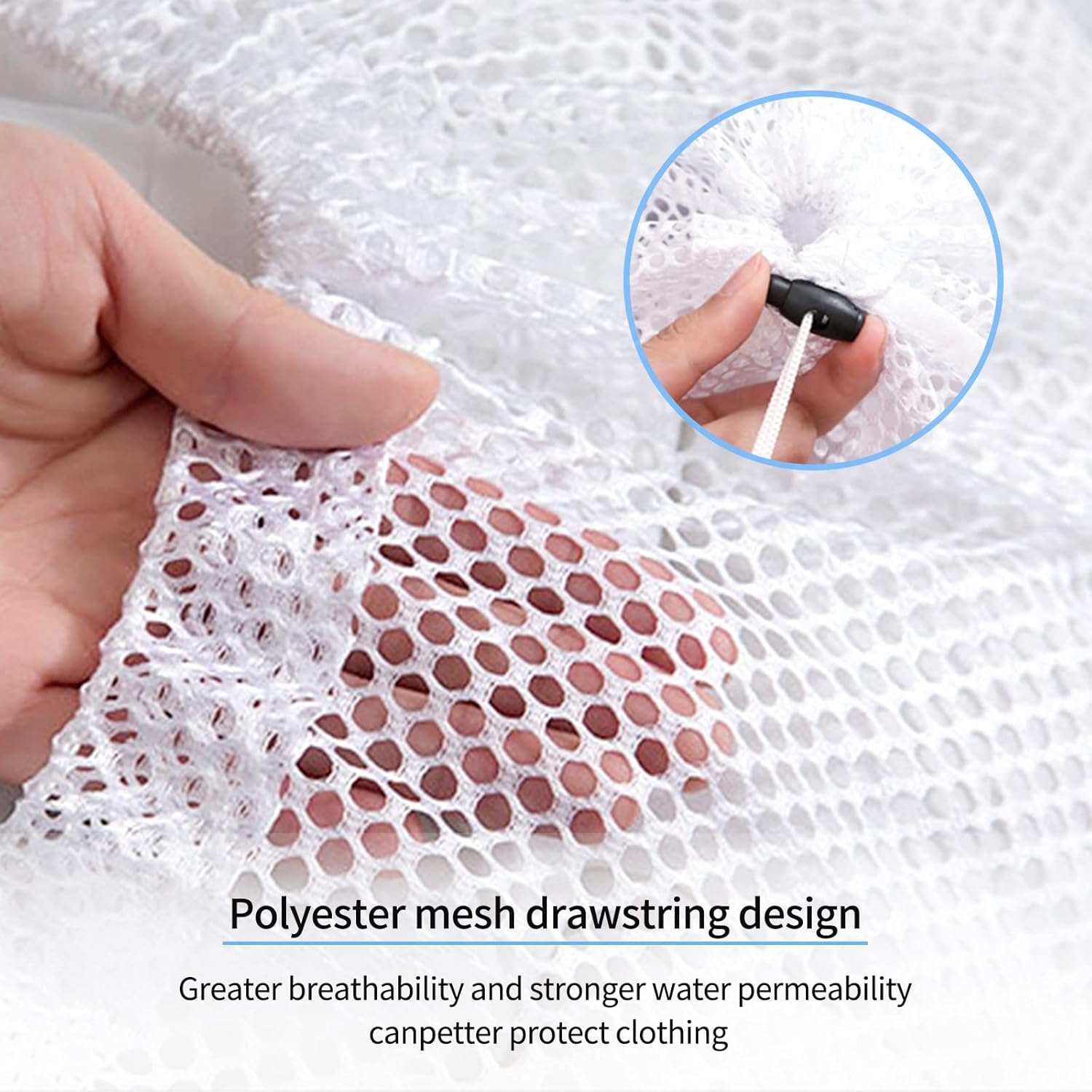 Washing Bags Washing Machine with Cord Stopper, Reusable Large Mesh Bags for Laundry, Protection Washing Net, Laundry Bag