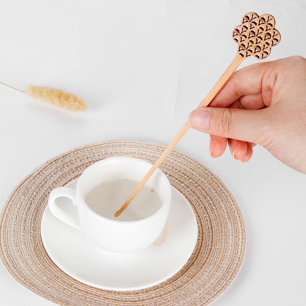 Japanese Tableware Kitchen Dining Kids Spoon Desserts Condiment Wooden Spoon Honey Tea Scoops Long Handle Coffee Accessories