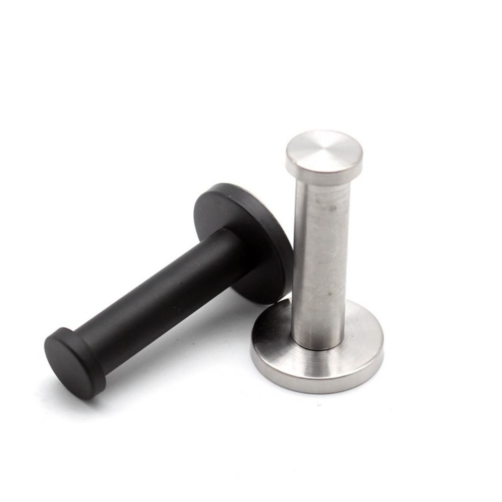 1Pcs Durable with Screws Single Clothes Hook Cylindrical Stainless Steel Hat Towel Rack Silver Black Bathroom Hardware Accessories Wall Punching Hook