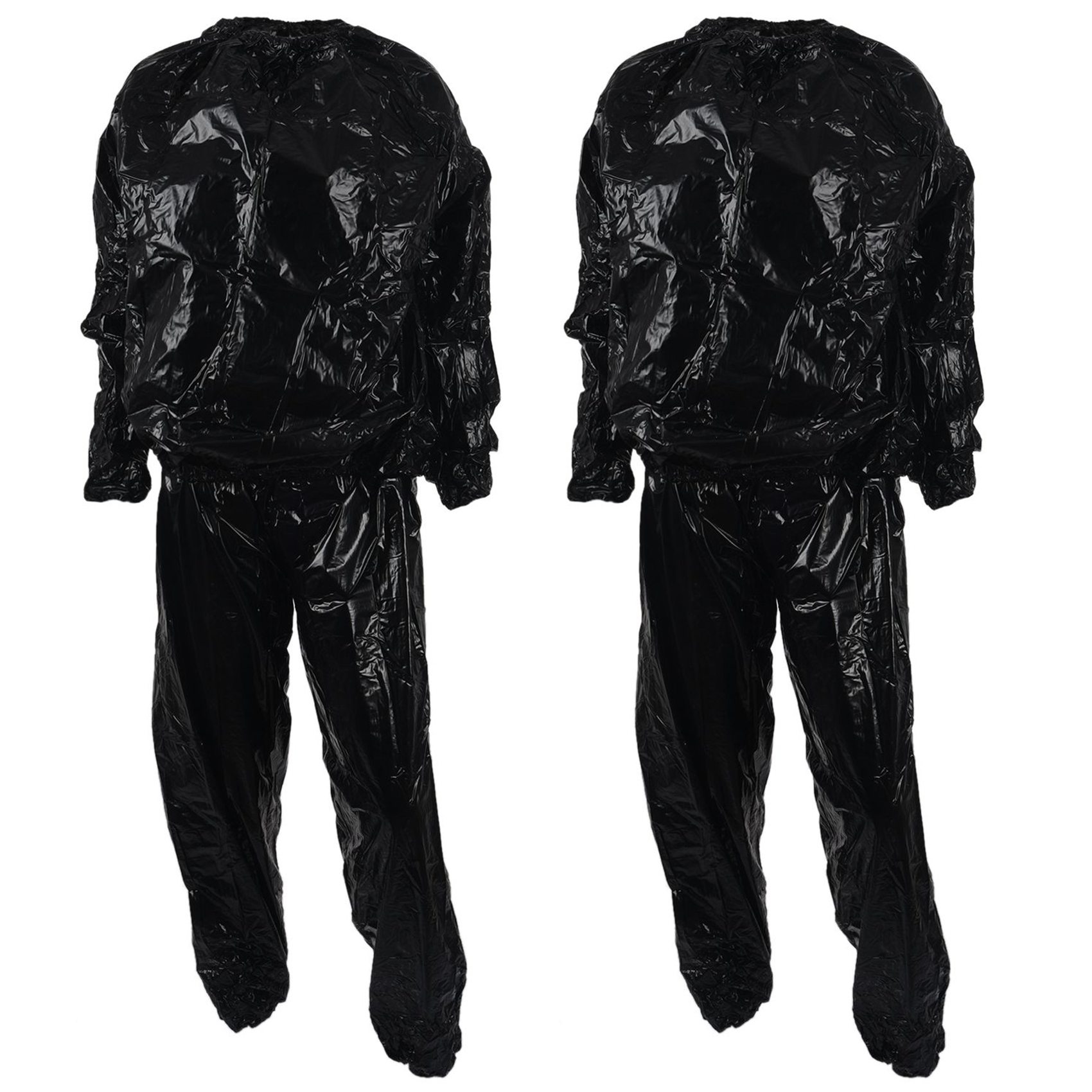 ARELENE 2X Heavy Duty Fitness Weight Loss Sweat Sauna Suit Exercise Gym Anti-Rip Silver L