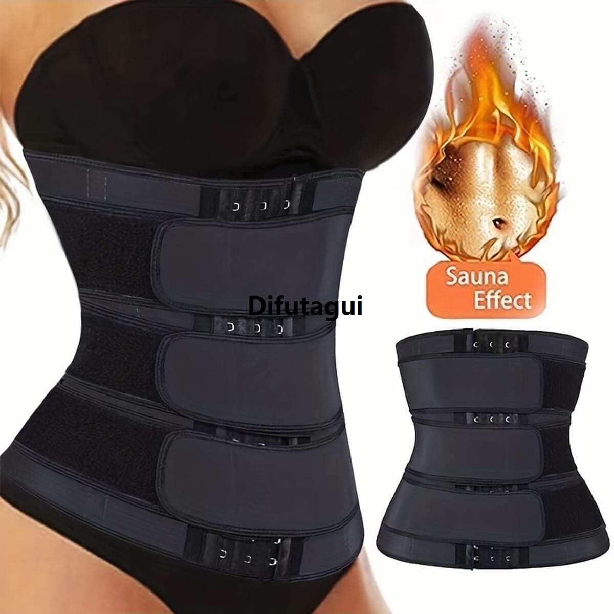 Difutagui 2025 , Trainer Fitness Exercise Body Shaping Sauna Belt Control Portable Abdomen Chest Adjustable, Velcro Ring Sweat Steam Waist Ladies