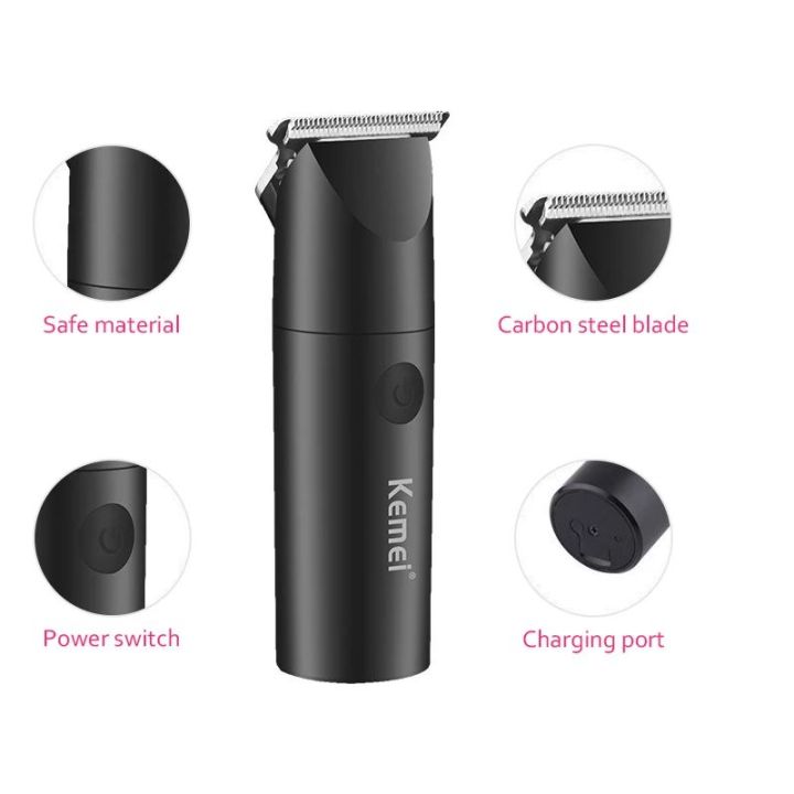 Kemei-KMX3 Mini Hairdresser Hair Clippers Professional Men Beard Scissors Men's Battery Hair Clipper Travel Electric Shaver