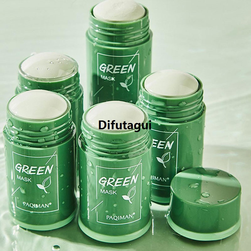 Difutagui New specials 40g Eggplant Acne Green Tea Solid Mask Remove Blackheads Shrink Profesional Pores Oil Control Cleanser Balance Oil Refreshing Clean Mud Mask