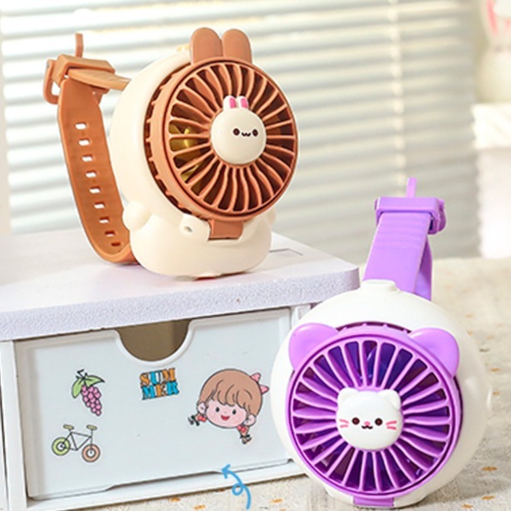 Cooling Tools Summer Portable Cute Watch Fan Charging 3 Speeds Capybara Electric Fan Watch Toy Animal Watch Small Fan Outdoor