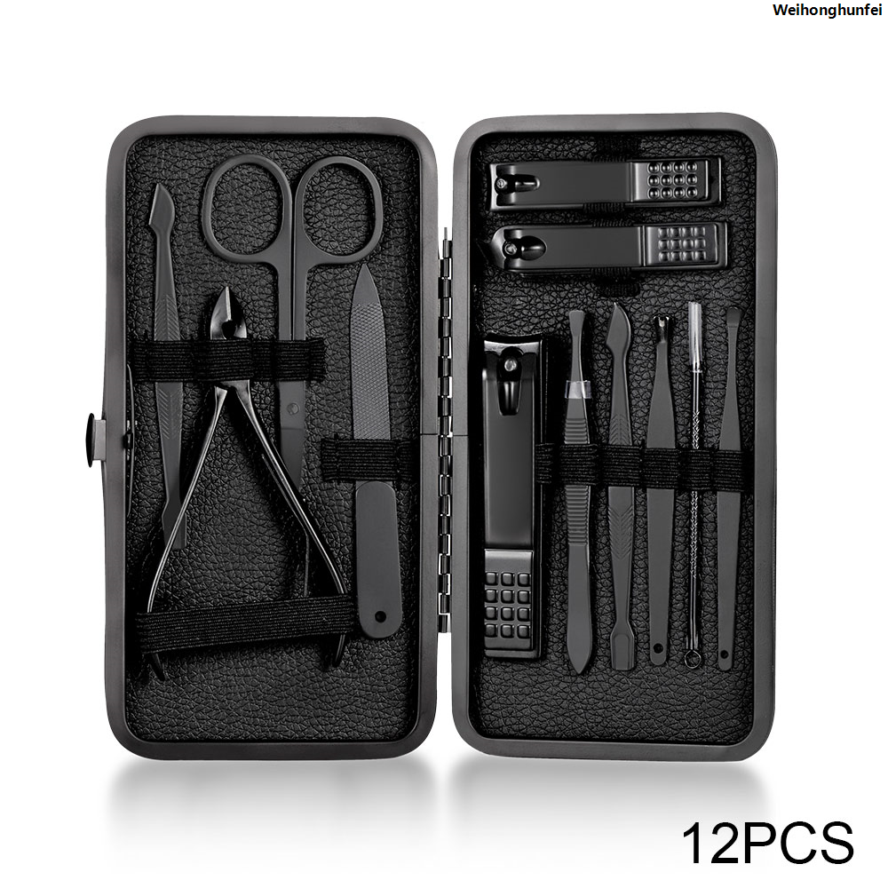 WeihonghunfeiSales promotion 【New arrival】7/10/16/18 pcs Manicure Cutters Nail Clipper Set Household Stainless Steel Ear Spoon Nail Clippers Pedicure Nail Scissors Tool