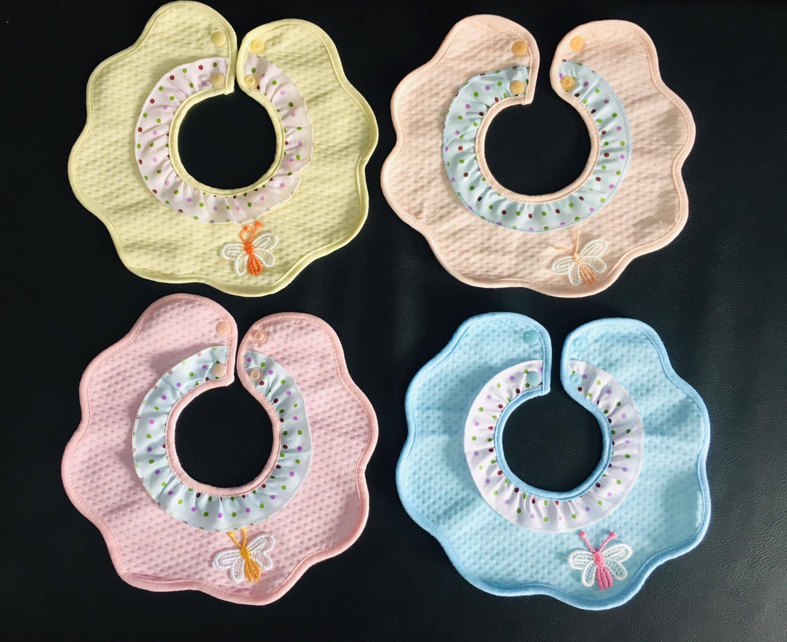 Round Flower Shape Cotton Bib