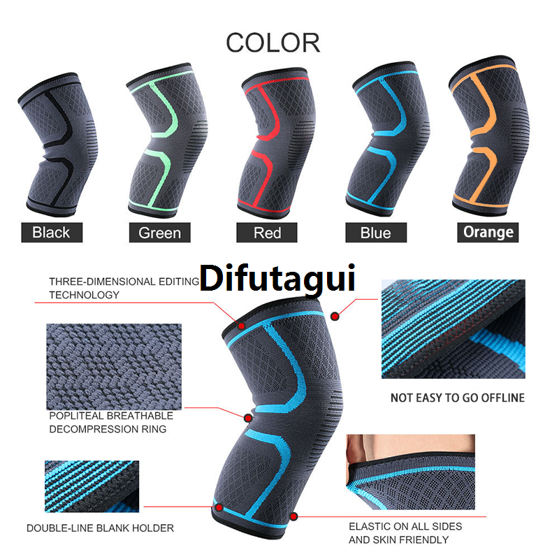 Difutagui KneeWarm Knee Running Mat Bandage Knee Lengthened 1 Pair Fitness 2025 New Support Bracket Elastic Nylon Sport Compression Knee Basketball