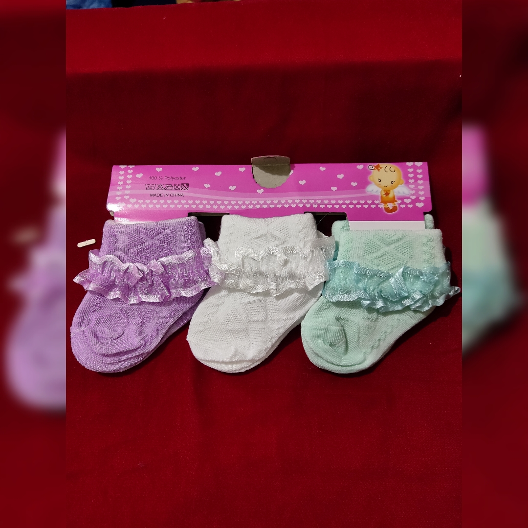 3 Pairs Girls Soft Socks Children Baby Bright Color Skin-Friendly Cute Portable