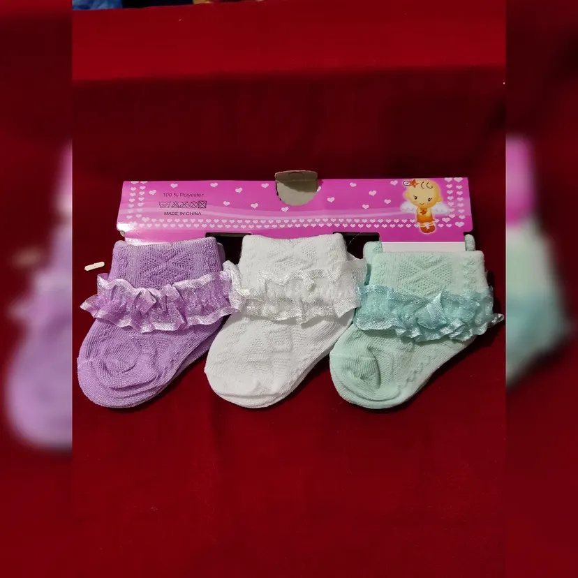 3 Pairs Girls Soft Socks Children Baby Bright Color Skin-Friendly Cute Portable