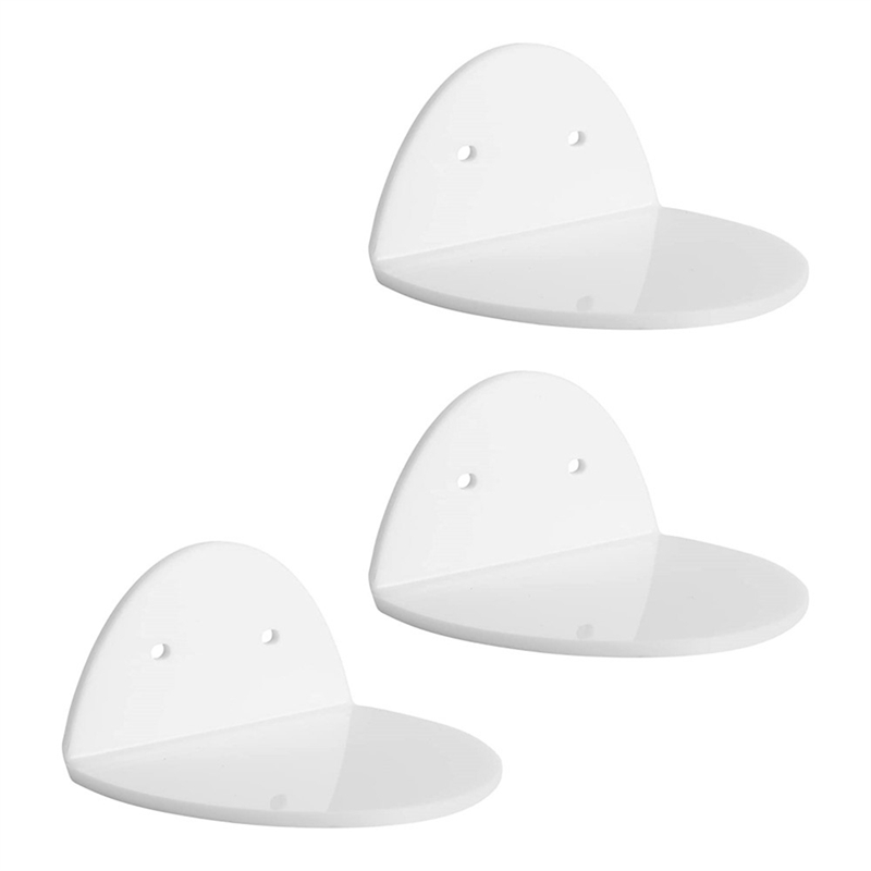 3 PCS Acrylic Floating Wall Shelves Easy To Use For Security Cameras, Baby Monitors, Speakers,Universal Small Wall Shelf White