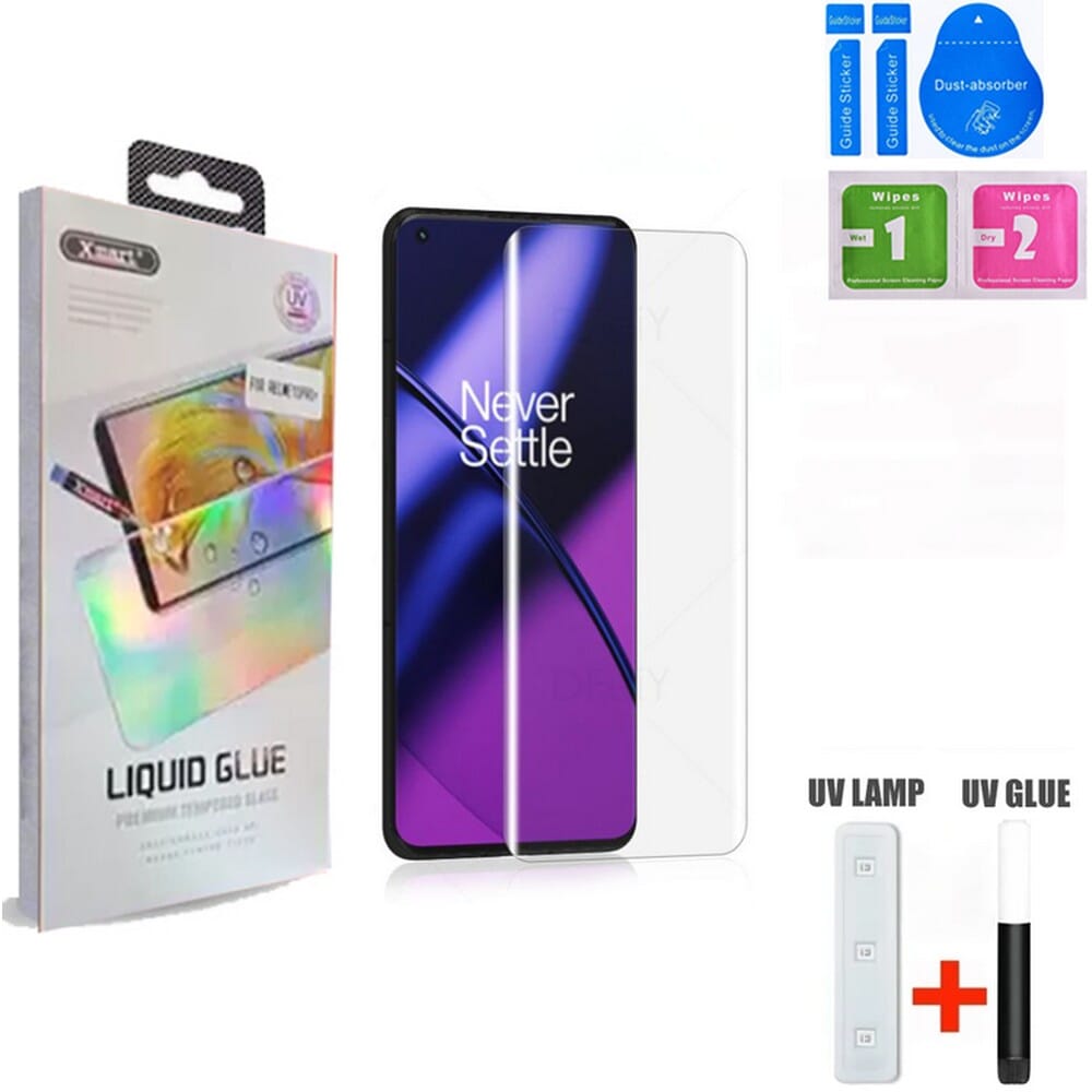 XMart OnePlus 11R / OnePlus 11 Pro / Realme 10 Pro+ / Realme 11 Pro+ / Xiaomi Redmi Note 13 Pro+ UV Liquid Glue Original Tempered Glass Screen Protectors