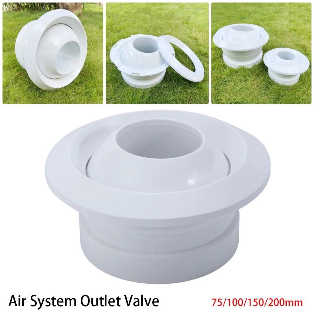 1Pcs New Circular Air System Outlet Valve ABS White Spherical Nozzle Air Vent 75/100/150/200mm Adjustable Central Ventilation Outlet