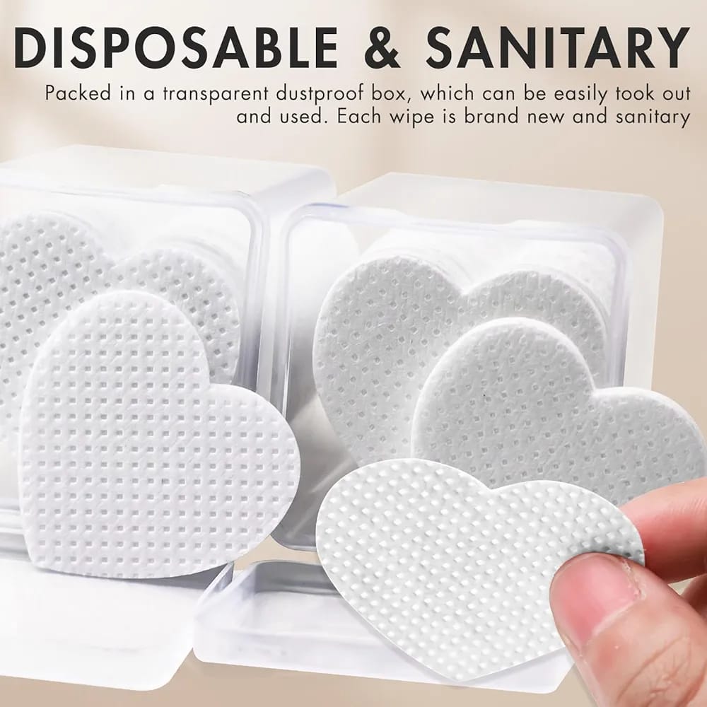 200Pcs/Set Lint Free Nail Wipes Eyelash Extension Glue Wipes Cleaner Cloth Non-Woven Fabric Nail Gel Polish Remover Cotton Pads