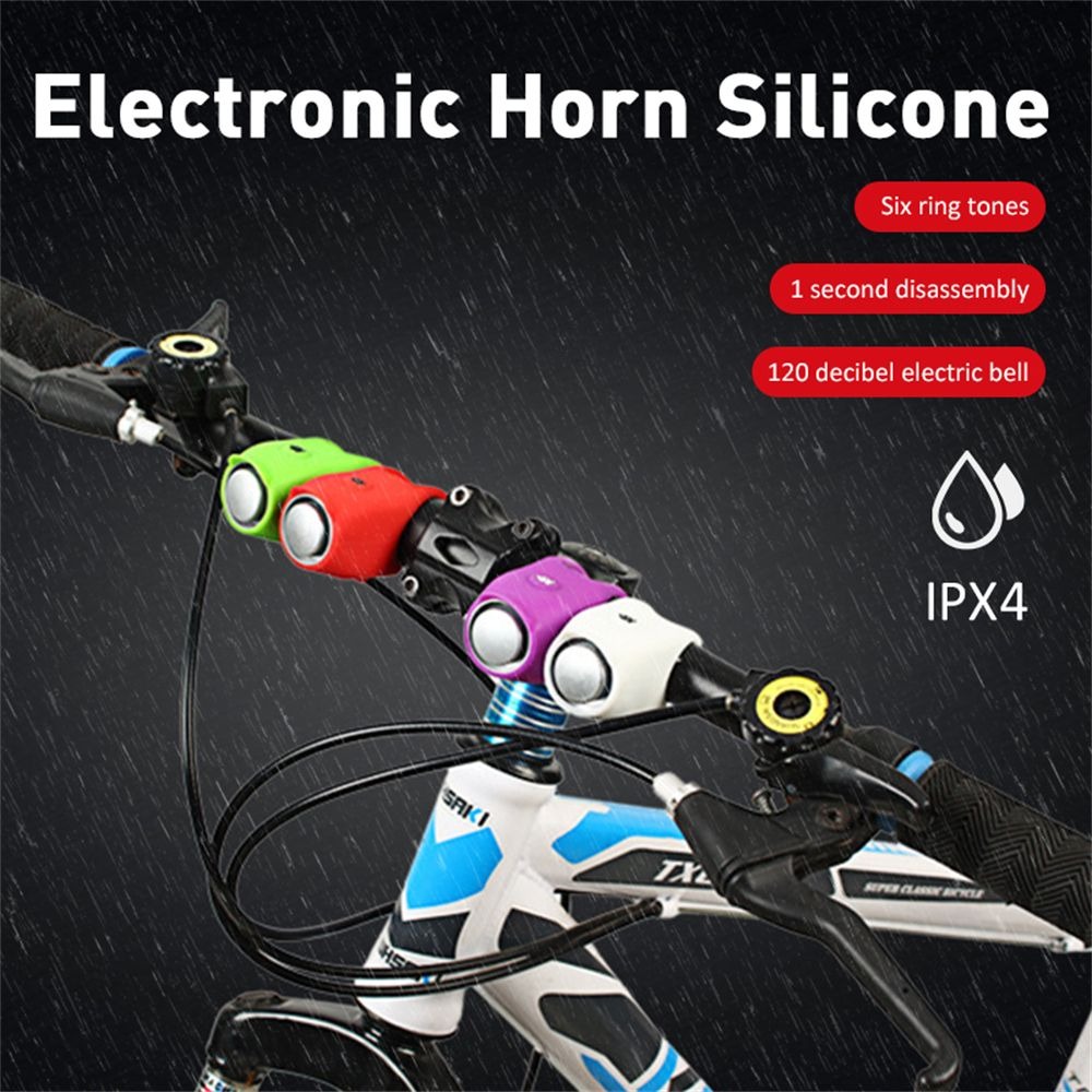 New Super Bike Horn Water-Resistant Silicone Bicycle Horn Electric Cycling Equipment Mountain Biking Bells Cycling