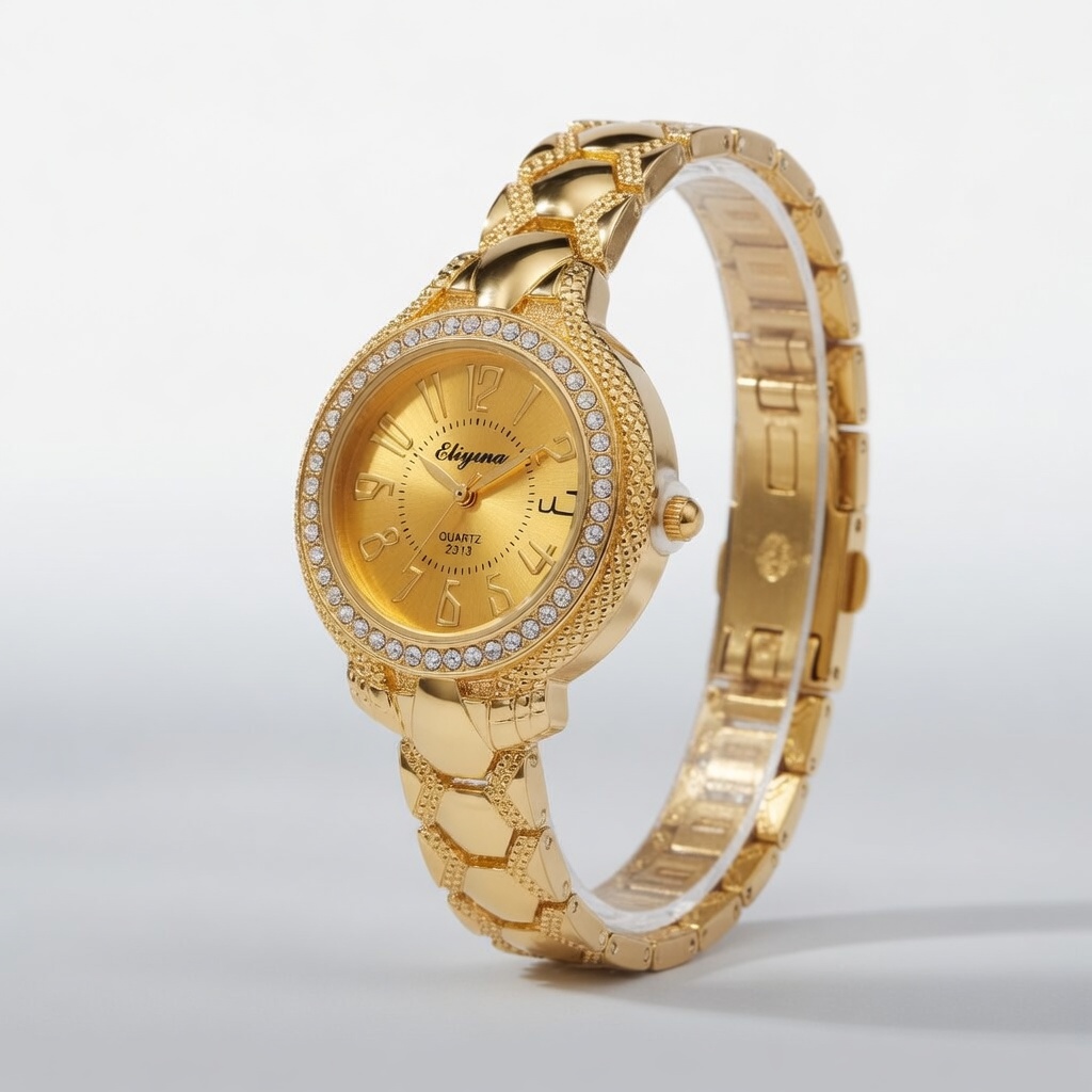 Luxury Gold Chain Golden Dial Watch for Women - Stone Dial - Waterproof - Premium Quality Ladies Watch || Sold By Best Suppliers