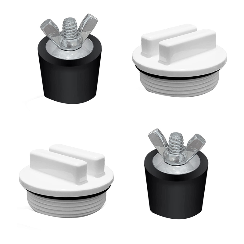 NAMUNY 2 Pcs 1.5Inch Pool Winterizing Plugs Rubber Expansion Plugs with 2 Pcs 1.5Inch Threaded Pool Return Winterizing Plug
