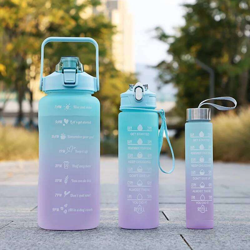 750ml PC Water Bottle, BPA Free, Leak-Proof Lock, One-Touch Open, 25cm Height, Fit Cup Holders, with ML/OZ Marks, for Gym/Offic