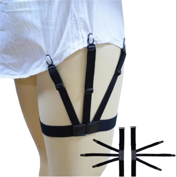 1 Pair Adjustable Shirt Stay Best Belt, Non-slip Locking 3 Clip