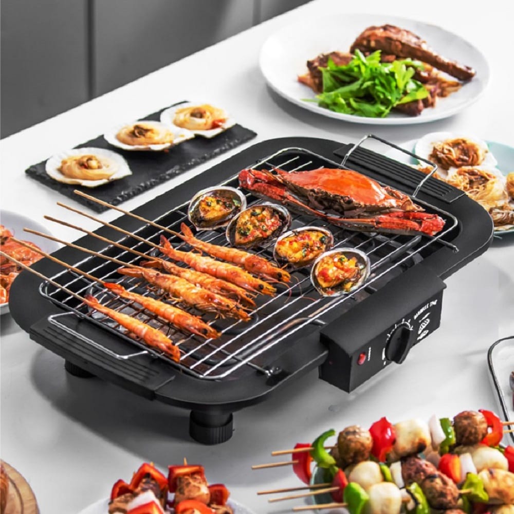 Electric_Bbq_Grill 2000W, Barbecue Machine, Nonstick U-shaped Heating Tube, Smokeless, Portable, Easy To Clean, For Indoor Or Outdoor