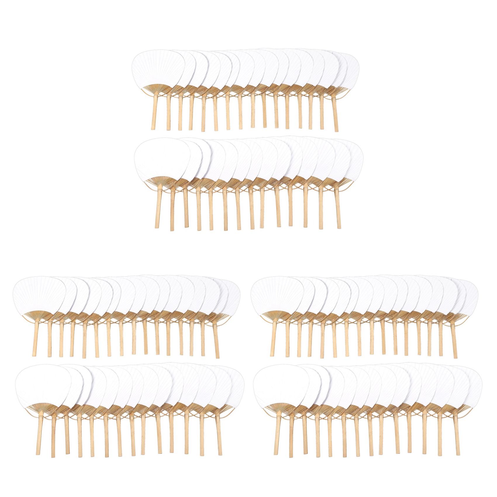 90 Pcs Wedding White Paddle Fan for Wedding Decoration