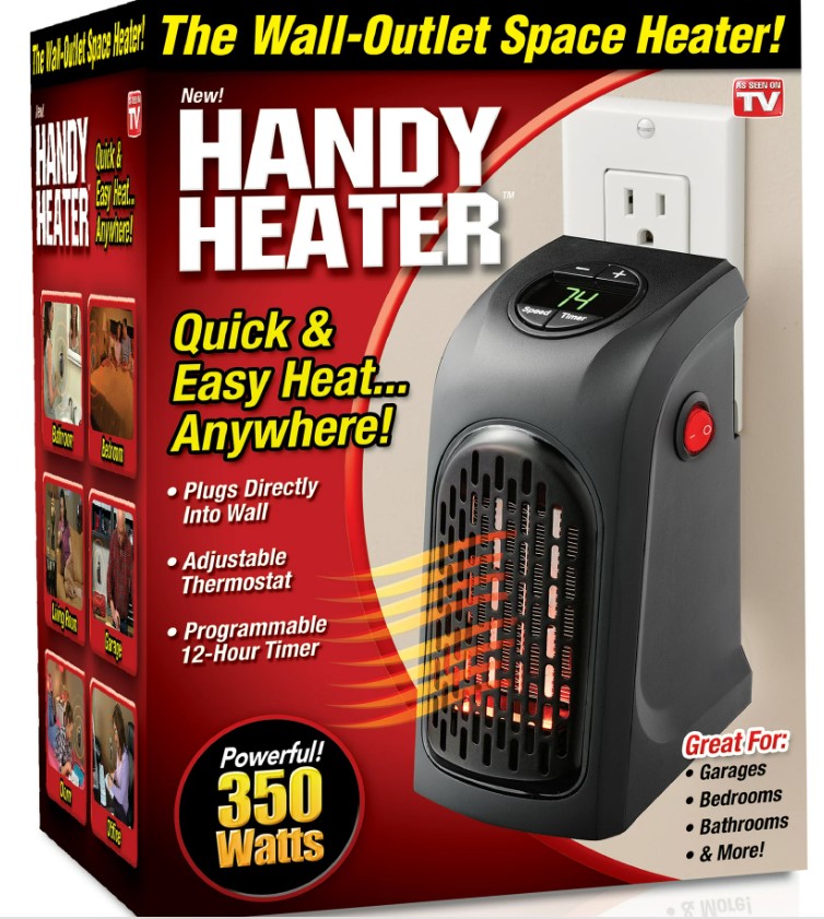Ontel Handy Heater Deluxe with Remote | 400 Watt Plug-In Personal Heater