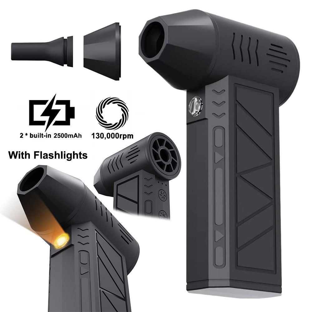 Car Wind Speed 35m/s 130000RPM Turbofan Powerful With Flashlights Violent Turbo Fan Dust Blower Dust Removal Compressed Air Duster Cleaner