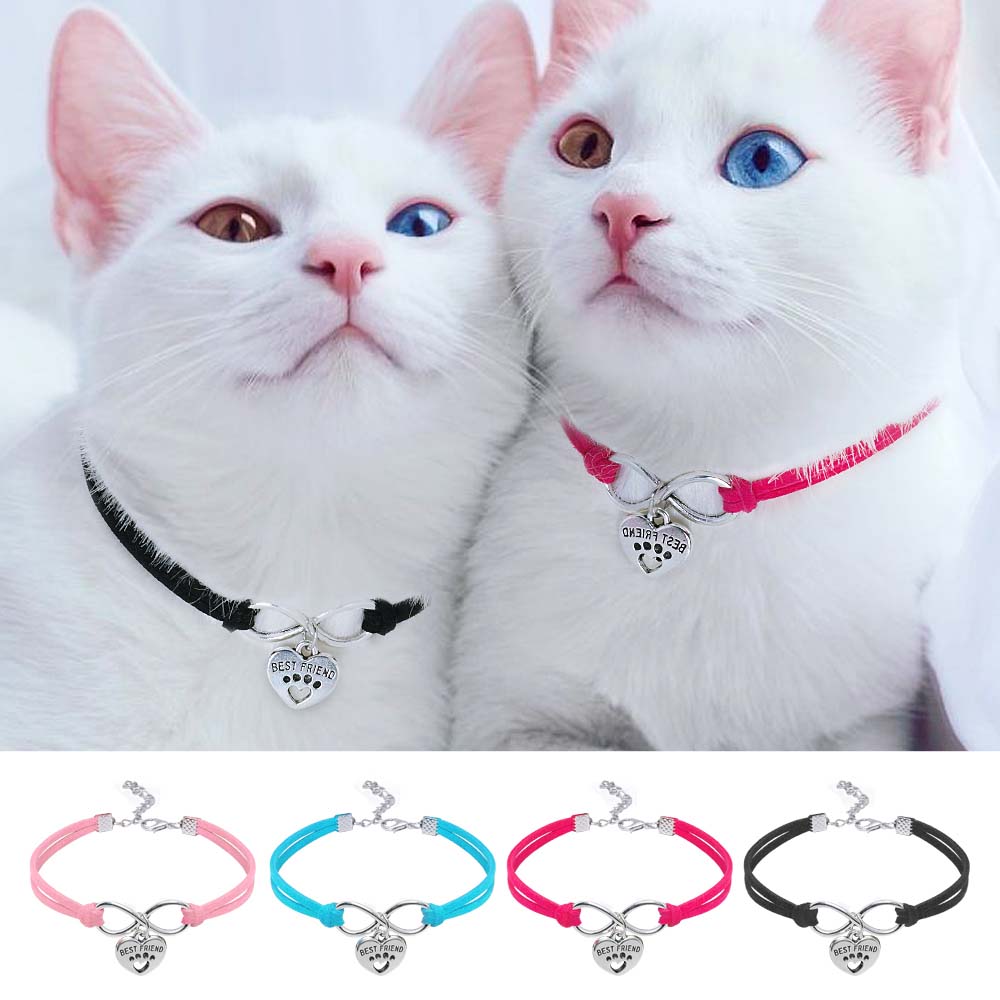 18cm Adjustable Cute Heart Pendant Kitten Chihuahua Puppy Collar Cat Puppy Necklace Pet Products Necklace